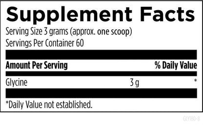 Glycine Powder 180 g (6.3 oz) powder supplement facts image