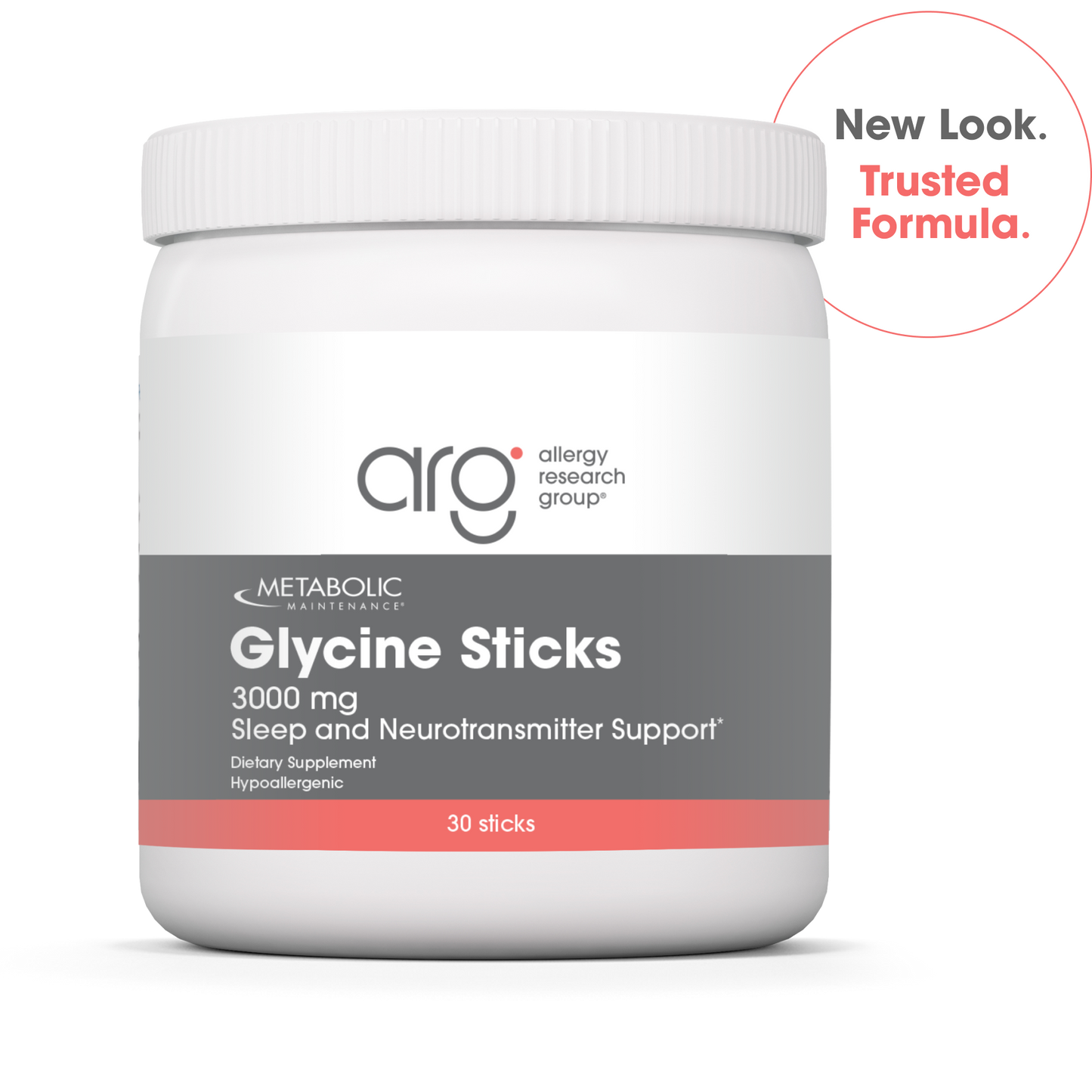 Glycine Sticks bottle with New Look Trusted Formula badge