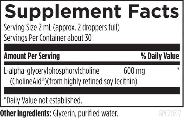 GPC Liquid 2 fl oz (59 mL) liquid supplement facts image