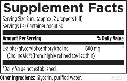 GPC Liquid 2 fl oz (59 mL) liquid supplement facts image