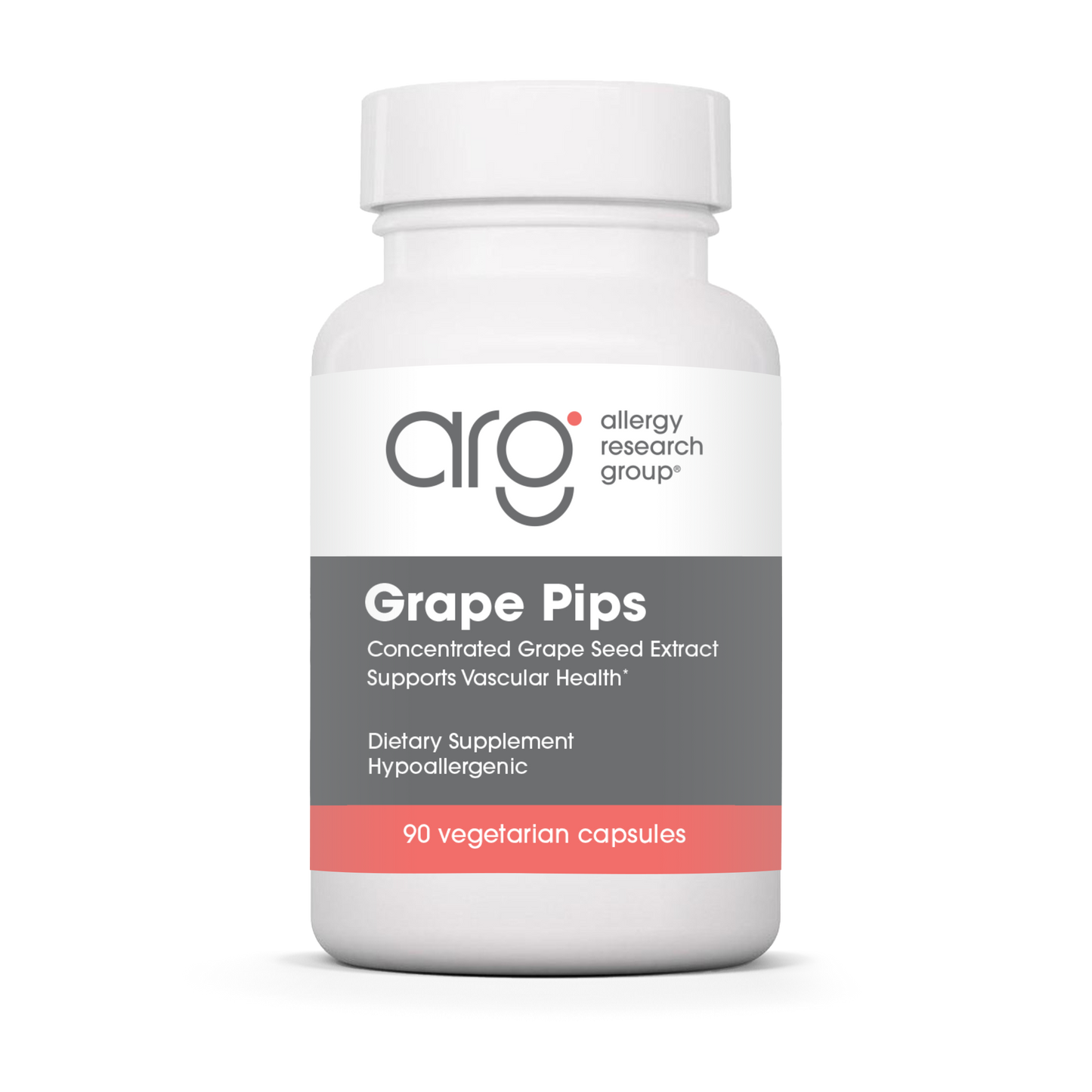 Allergy Research Group Grape Pips - 90 vegetarian capsules bottle front label