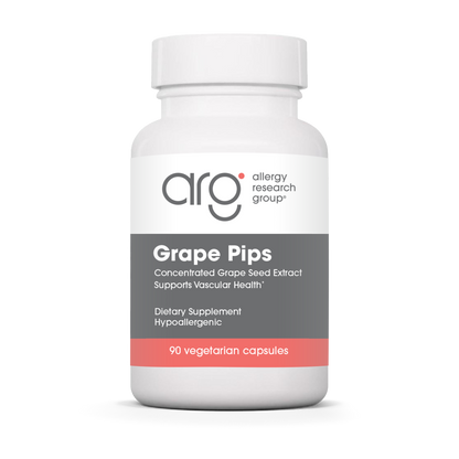 Allergy Research Group Grape Pips - 90 vegetarian capsules bottle front label