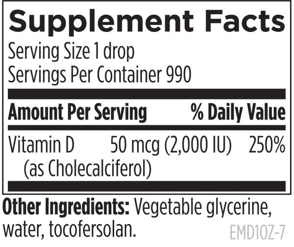 Hi-Po Emulsi-D3™ 1 fl oz (30 mL) liquid supplement facts image