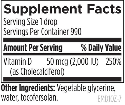 Hi-Po Emulsi-D3™ 1 fl oz (30 mL) liquid supplement facts image