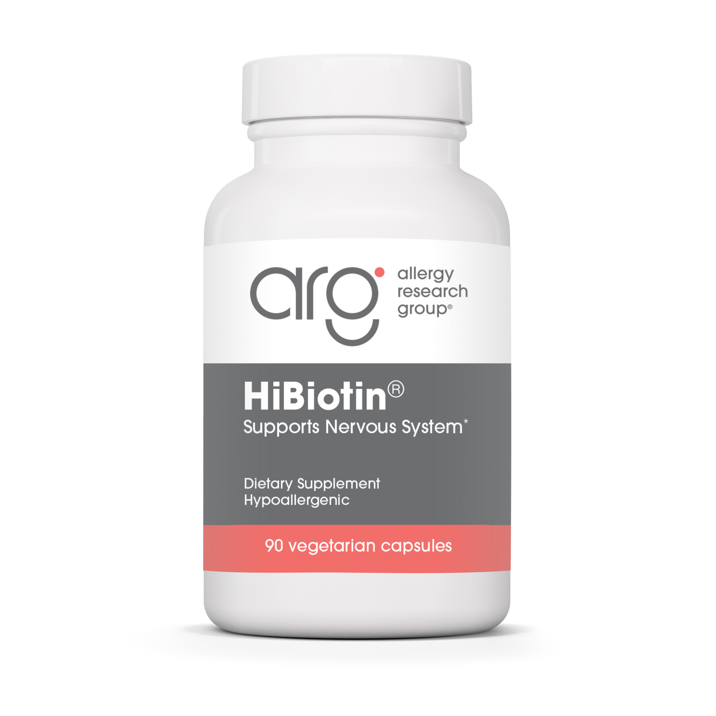 Allergy Research Group HiBiotin® - 90 vegetarian capsules bottle front label