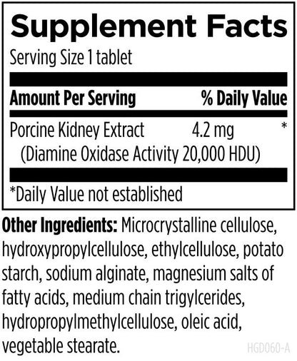 HistaGest-DAO™ supplement facts image