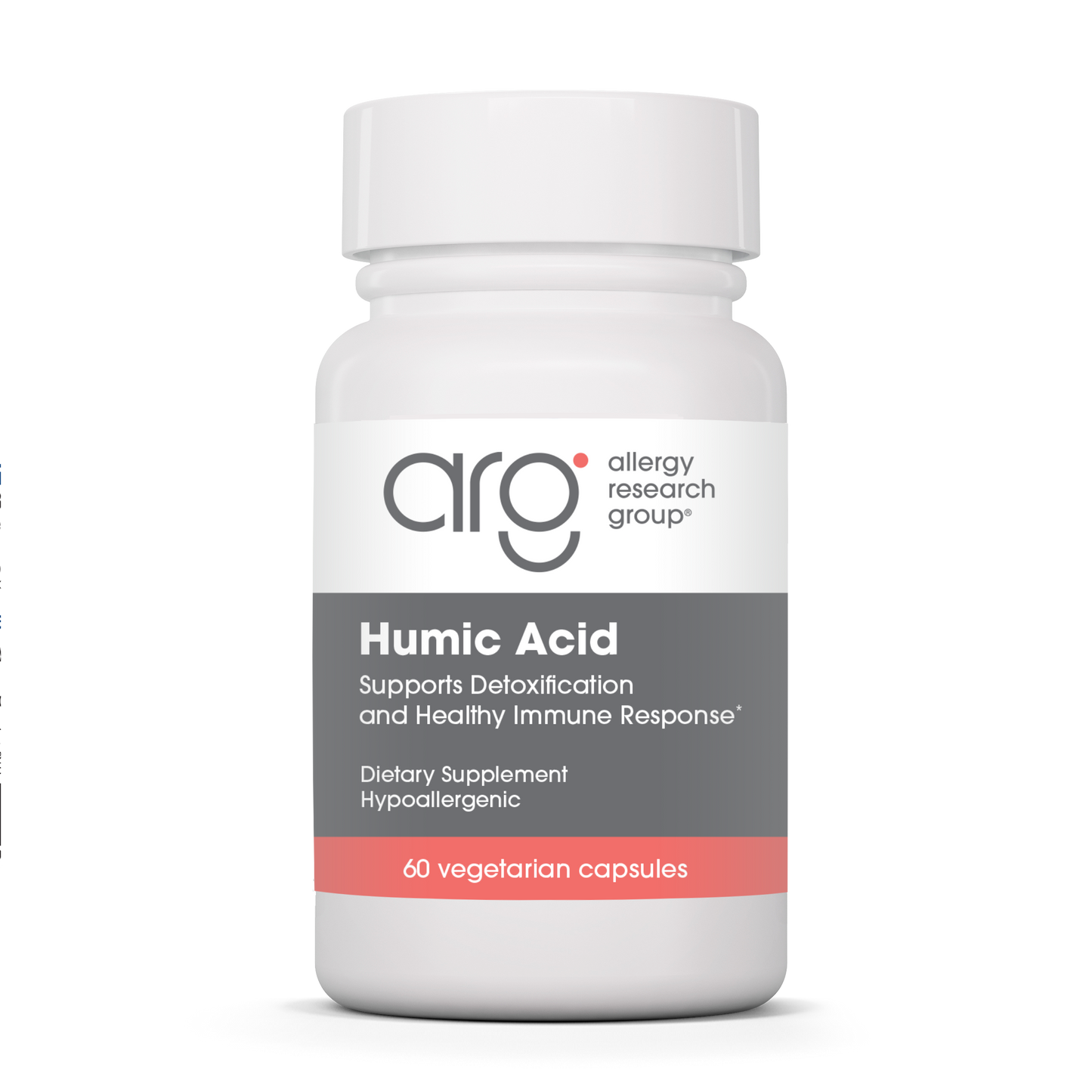 Allergy Research Group Humic Acid - 60 vegetarian capsules bottle front label