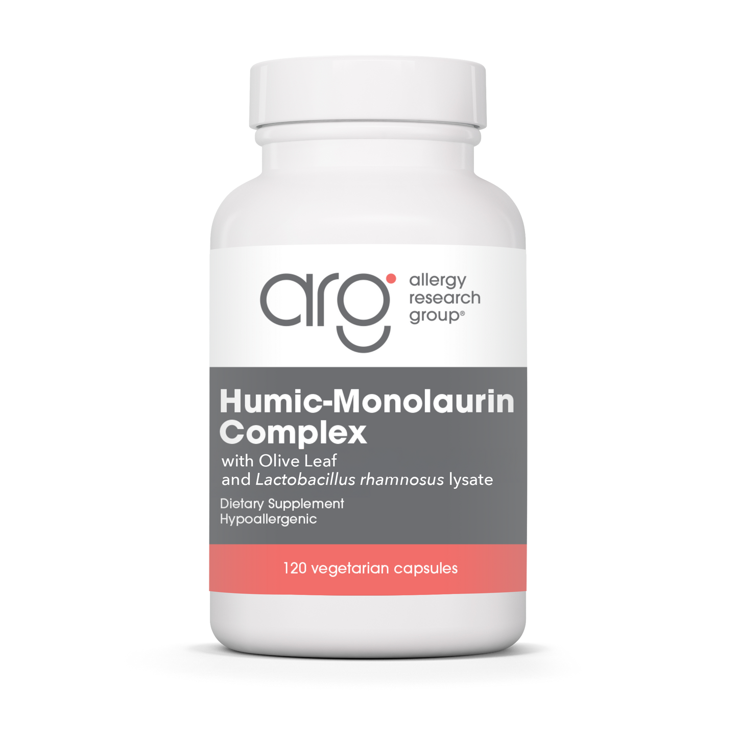 Allergy Research Group Humic-Monolaurin Complex - 120 vegetarian capsules bottle front label