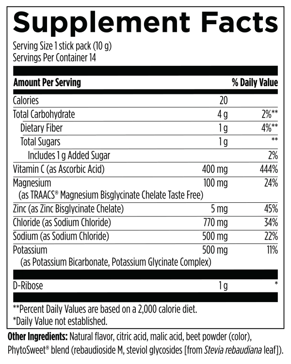 Hydration Packs Watermelon Supplement Facts Image
