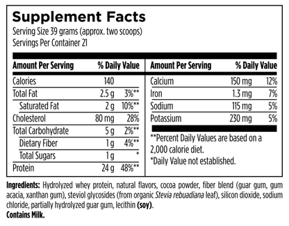 Hydrolyzed ISO-Whey Protein supplement facts image