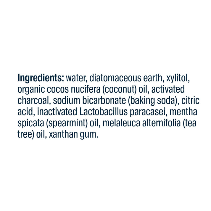 Hyperbiotics Activated Charcoal Probiotic Toothpaste ingredients.