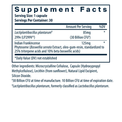 Hyperbiotics IBS Support Probiotic supplement facts.