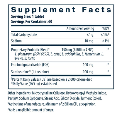 Hyperbiotics Pro-Mood Probiotic supplement facts.