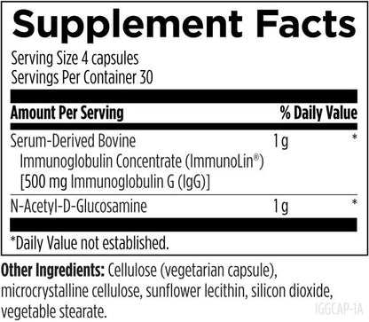 IggI Shield Capsules Supplement Facts Image