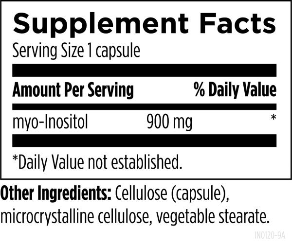 Inositol 120 capsules supplement facts image