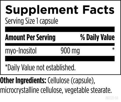 Inositol 120 capsules supplement facts image