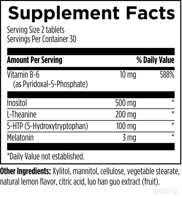 Insomnitol™ Chewables supplement facts image