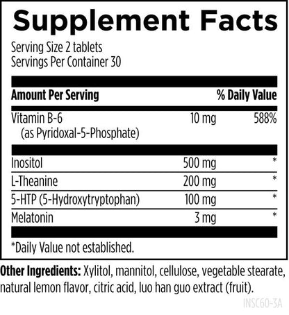 Insomnitol™ Chewables supplement facts image