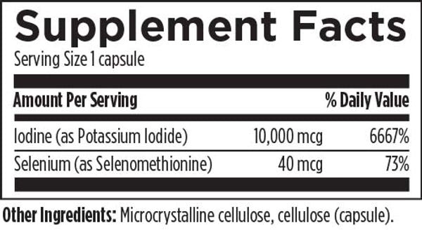 Iodine Synergy™ 120 capsules supplement facts image