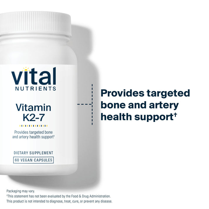 Vital Nutrients Vitamin K2-7 provides targeted bone and artery health support.