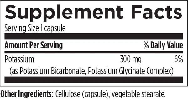 K+2 Potassium 120 capsules supplement facts image