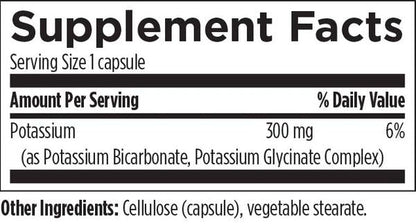 K+2 Potassium 120 capsules supplement facts image