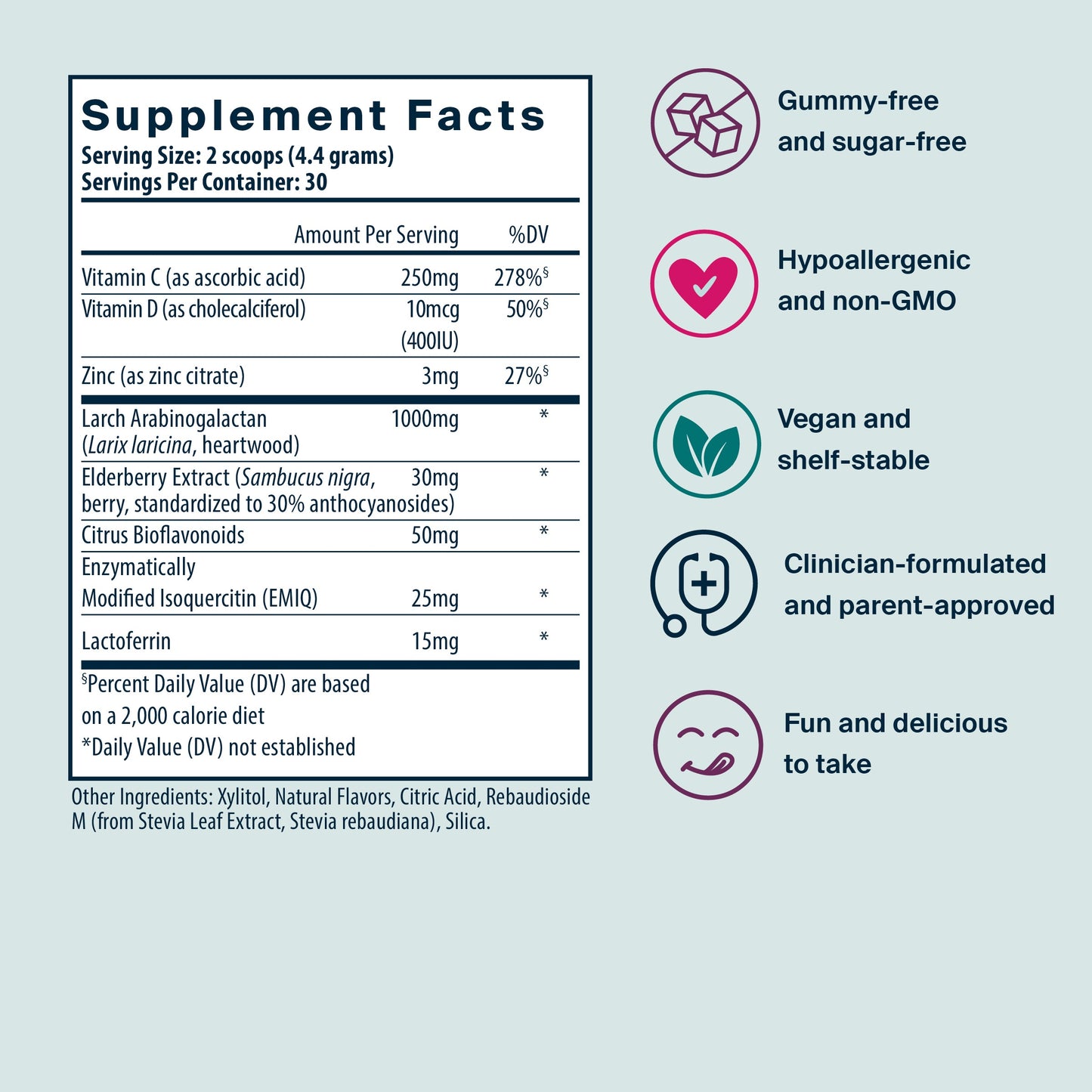 Vital Nutrients Kids Berry Brave Immune Powder, an immune support supplement for kids.