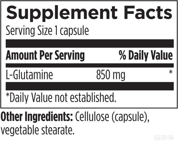 L-Glutamine supplement facts image