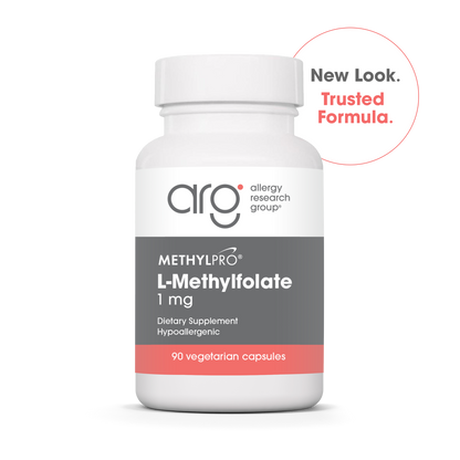 White MethylPro L-Methylfolate 1 mg bottle with New Look Trusted Formula badge