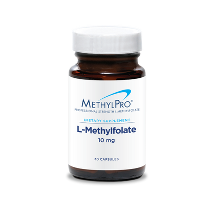 MethylPro L-Methylfolate 10 mg bottle for healthy methylation, balanced mood, cognitive support, and sustained energy