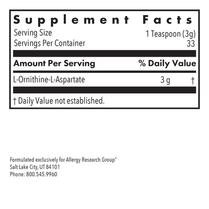 L-Ornithine-L-Aspartate - supplement fact label with L-Ornithine-L-Aspartate