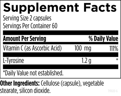 L-Tyrosine supplement facts image