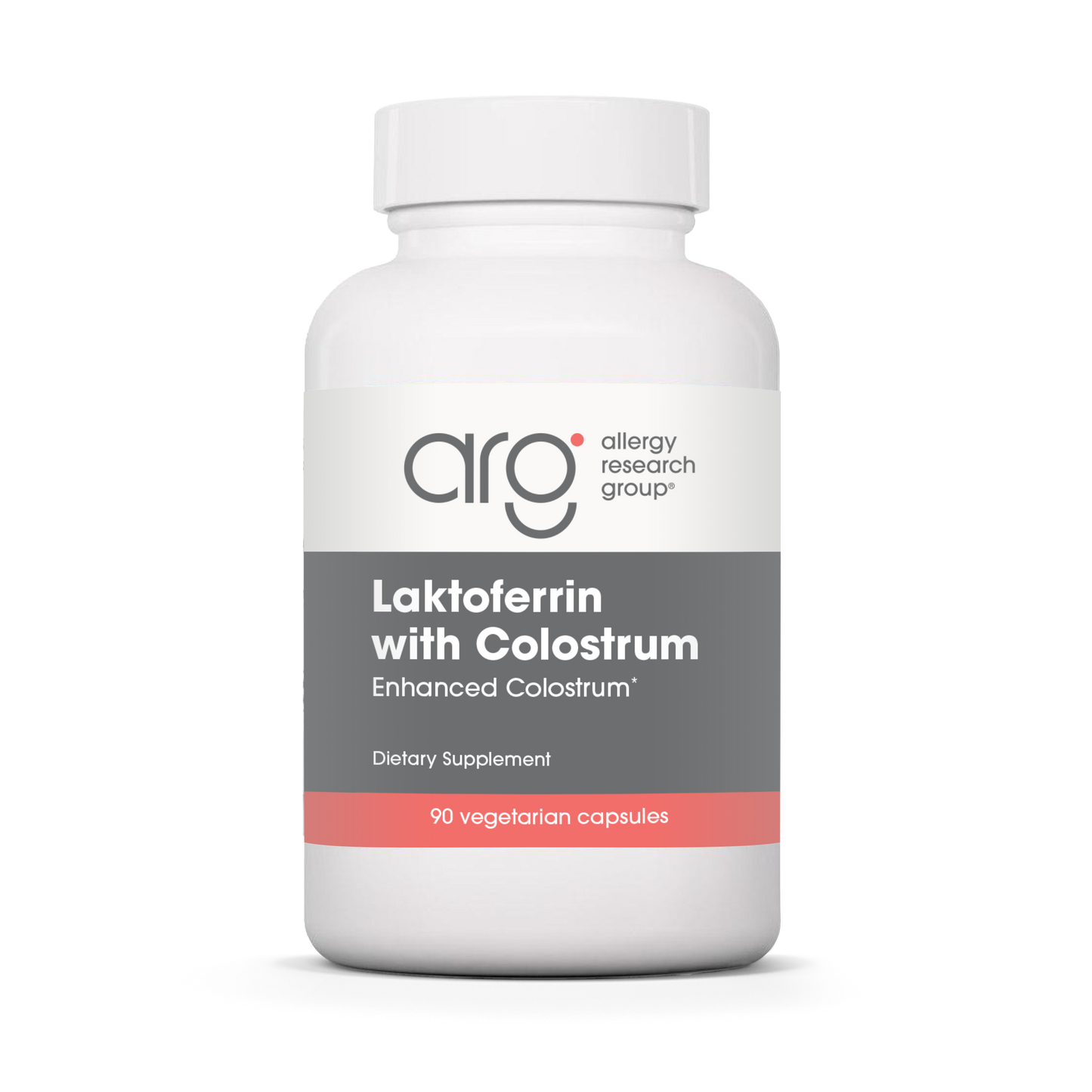 Allergy Research Group Laktoferrin with Colostrum - 90 vegetarian capsules bottle front label