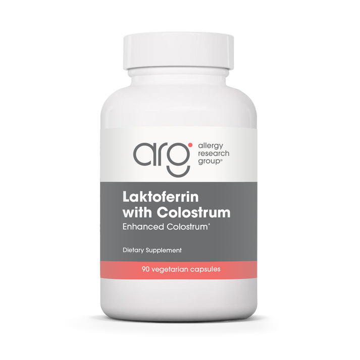 Allergy Research Group Laktoferrin with Colostrum - 90 vegetarian capsules bottle front label