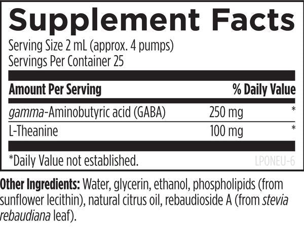 Liposomal NeuroCalm™ 1.7 fl oz (50 ml) liquid supplement facts image