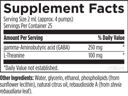 Liposomal NeuroCalm™ 1.7 fl oz (50 ml) liquid supplement facts image
