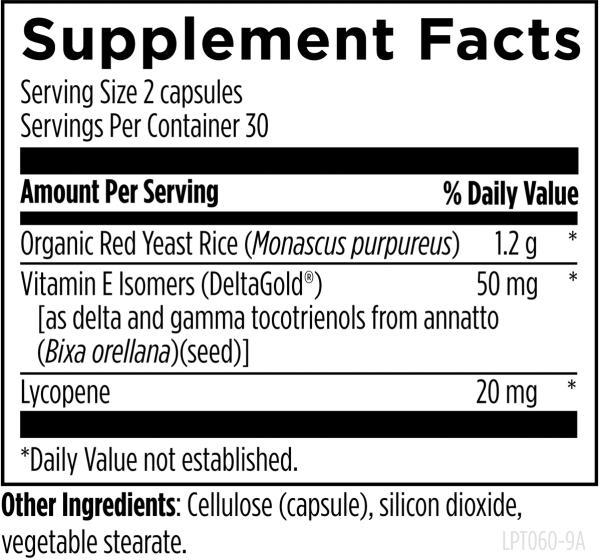 Lipotrienols RYR™ 60 capsules supplement facts image
