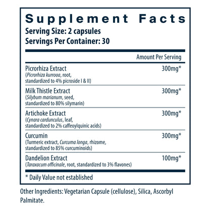 Vital Nutrients Liver Support II supplement facts.