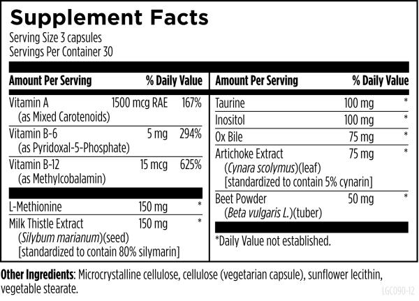 LV-GB Complex™ 90 capsules supplement facts image