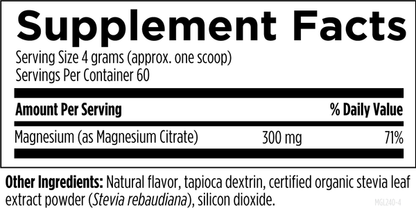 MagCitrate Powder 240 g (8.5 oz) powder supplement facts image