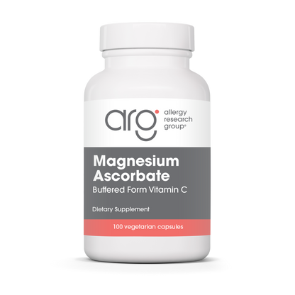 Allergy Research Group Magnesium Ascorbate - 100 vegetarian capsules bottle front label