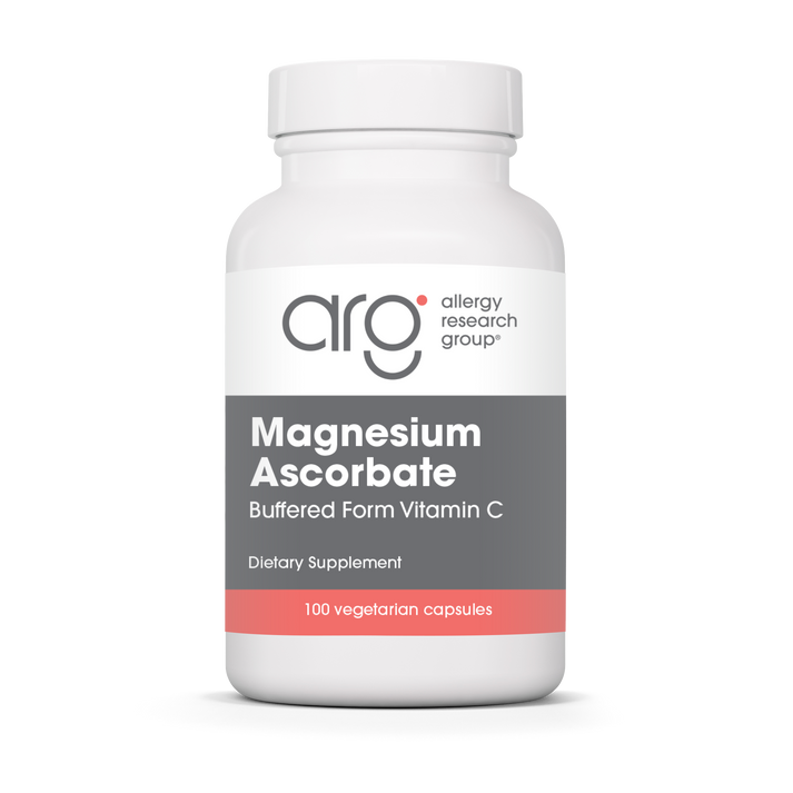 Allergy Research Group Magnesium Ascorbate - 100 vegetarian capsules bottle front label