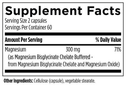 Magnesium Bisglycinate supplement facts image