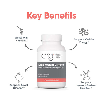 Magnesium Citrate - suggested use: 1 capsule three times daily