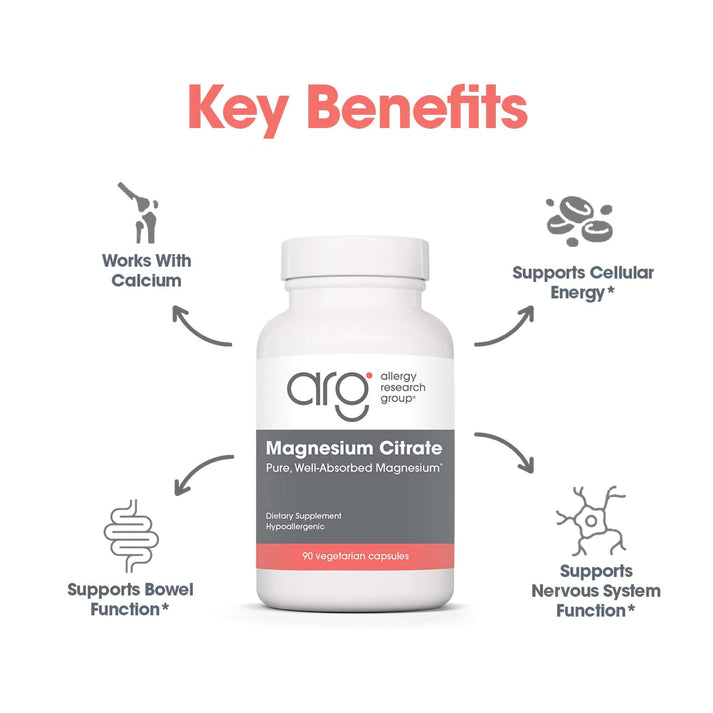 Magnesium Citrate - suggested use: 1 capsule three times daily