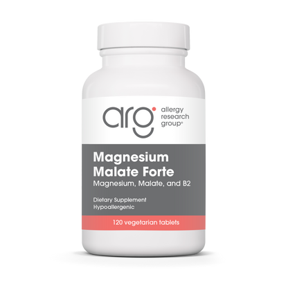 Allergy Research Group Magnesium Malate Forte - 120 vegetarian tablets bottle front label