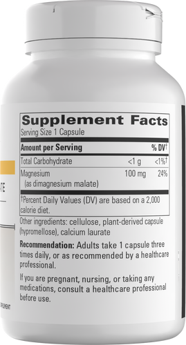 Nature's Way® | Magnesium Malate - right side of pack Sku:206013