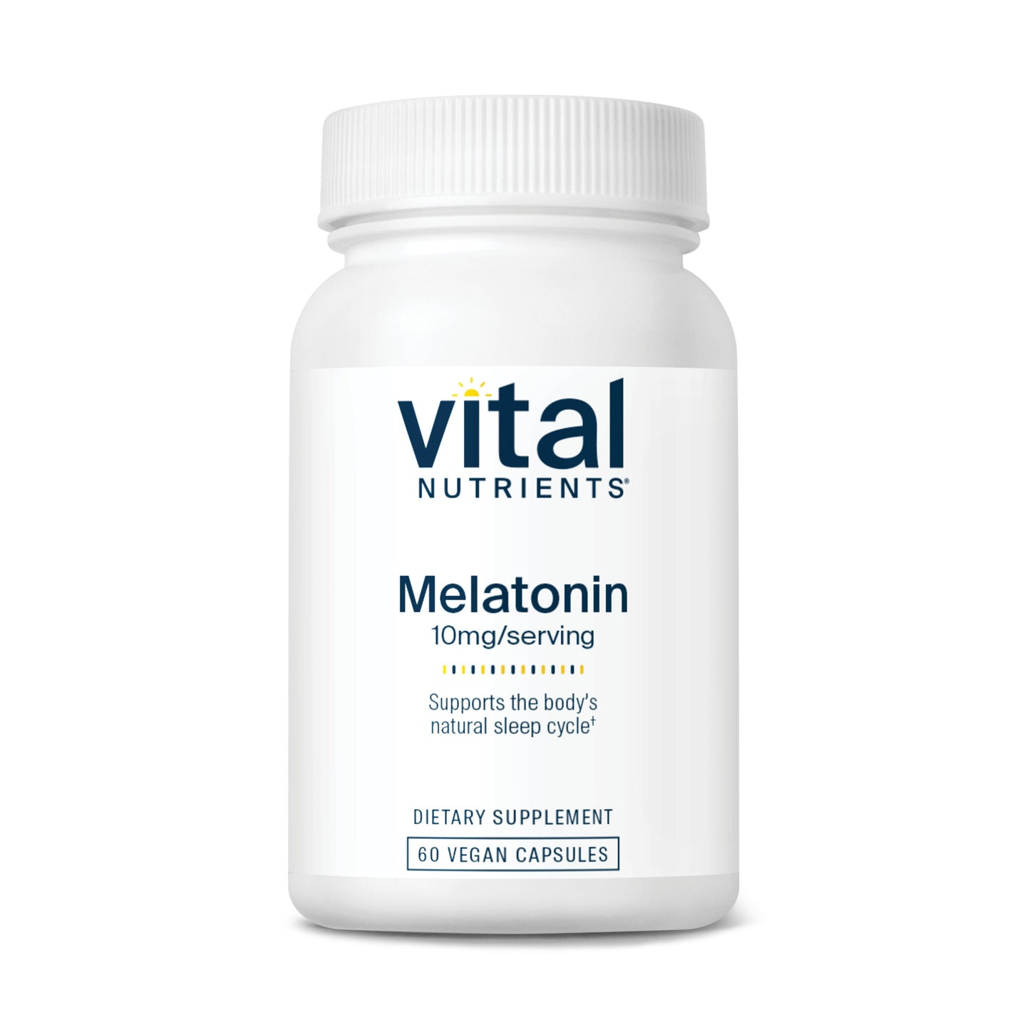 Vital Nutrients Melatonin 10mg/serving dietary supplement.