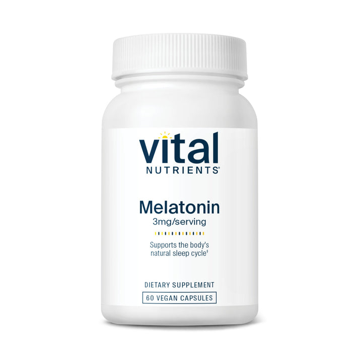 Vital Nutrients Melatonin 3mg/serving dietary supplement.