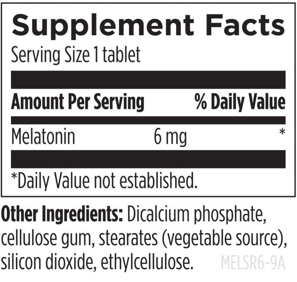 Melatonin SRT™ 60 tablets supplement facts image